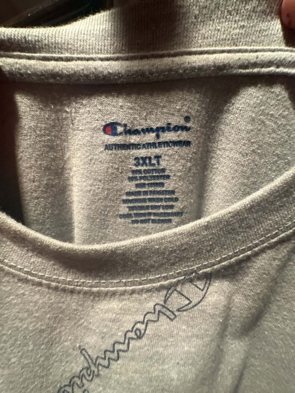 Champion Men's All-Over Print Logo Graphic T-Shirt, Gray, Size 3XLT - Picture 2 of 2